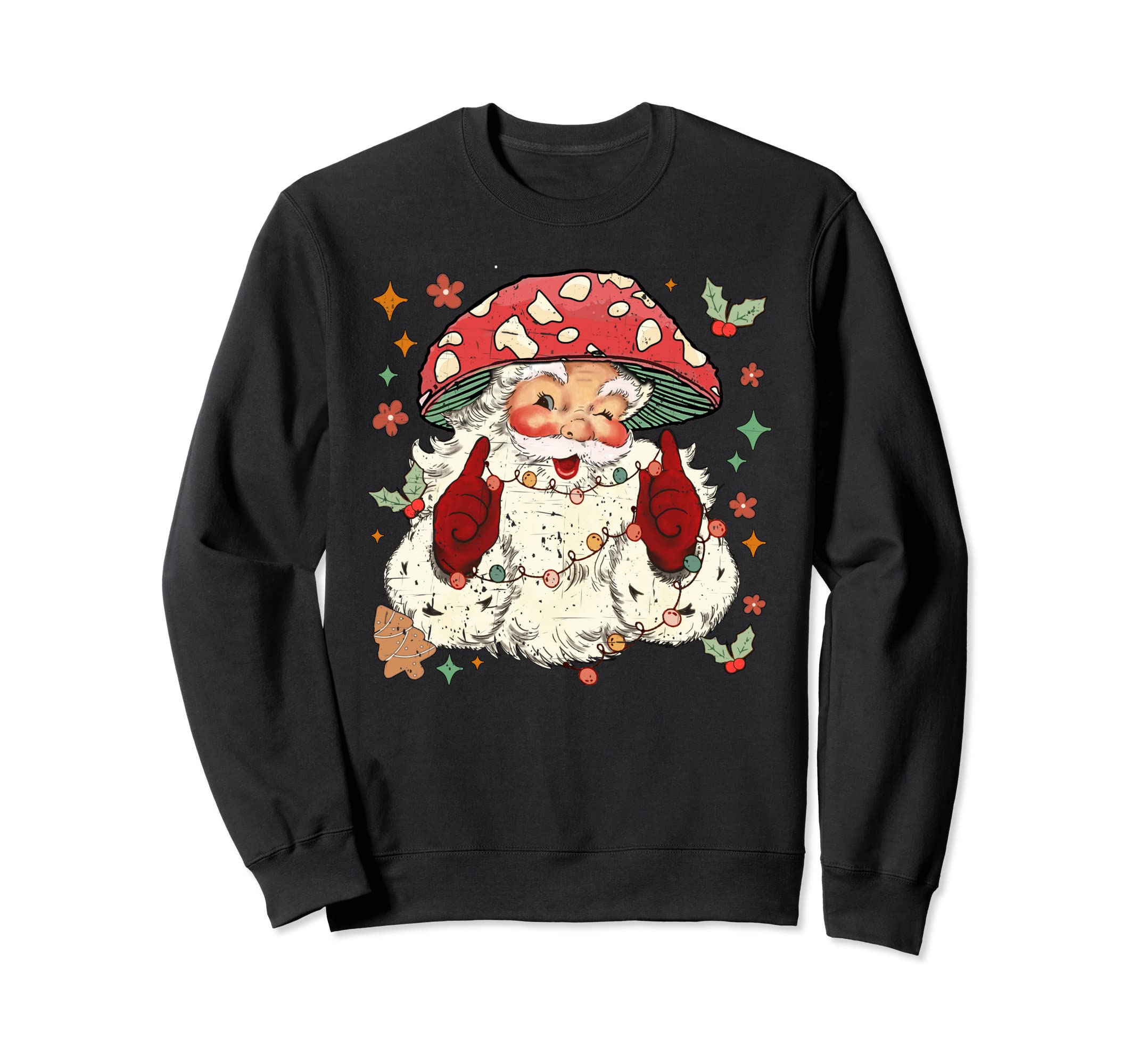 Merry Mushroom Santa Claus Sweatshirt - Fun Novelty Design for Adults - T-Shirt, Sweatshirt, Hoodie