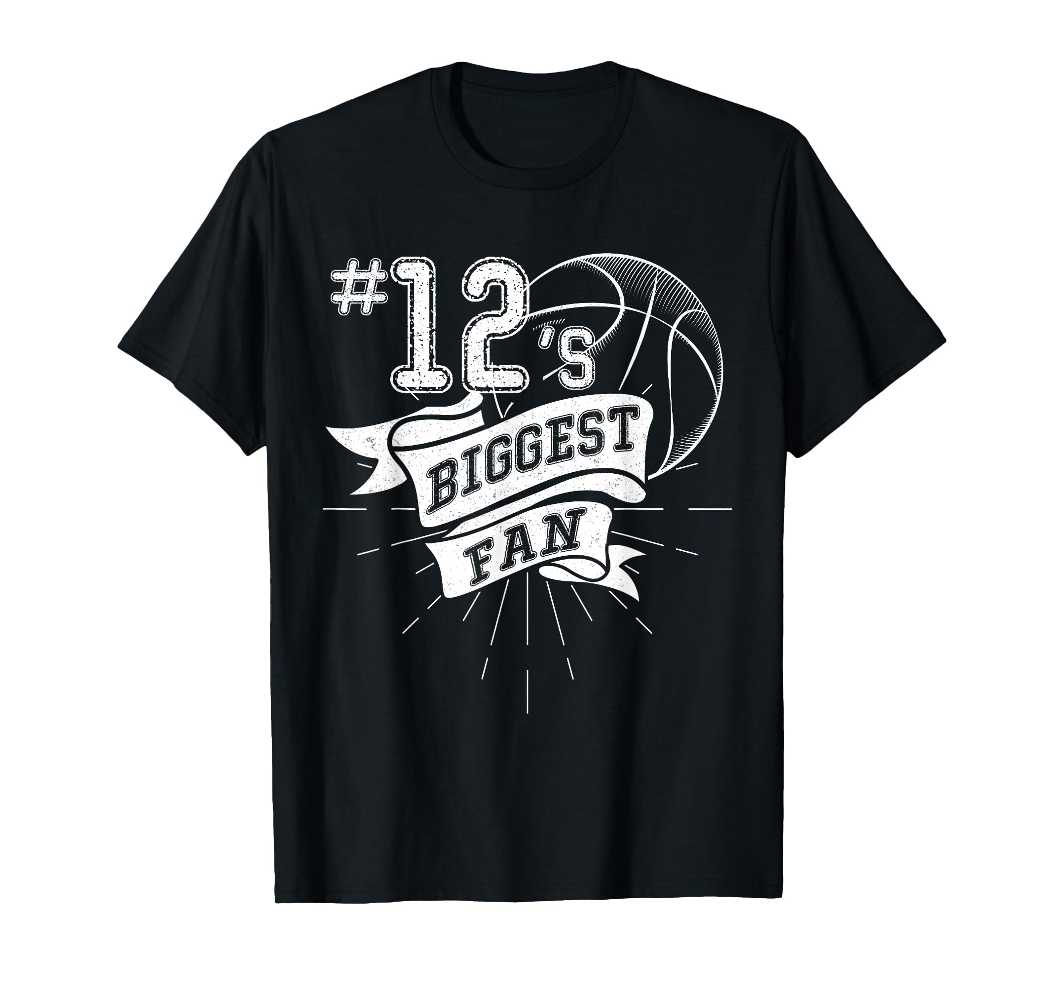Biggest Fan Baseball Player Number 12 T-Shirt - Graphic Print for Adults - T-Shirt, Sweatshirt, Hoodie