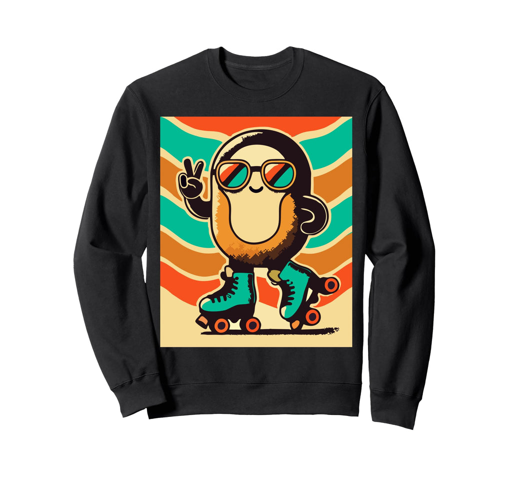 Anthropomorphic Musubi 70S Groovy Sweatshirt - Unique Graphic for Adults - T-Shirt, Sweatshirt, Hoodie