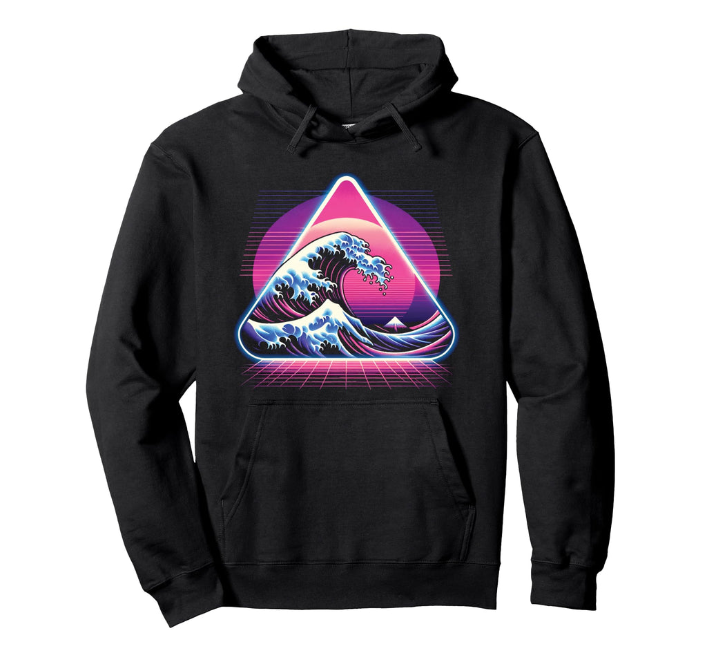 Great Wave Kanagawa Vaporwave Aesthetic Hoodie - Trendy Graphic Men Women - T-Shirt, Sweatshirt, Hoodie
