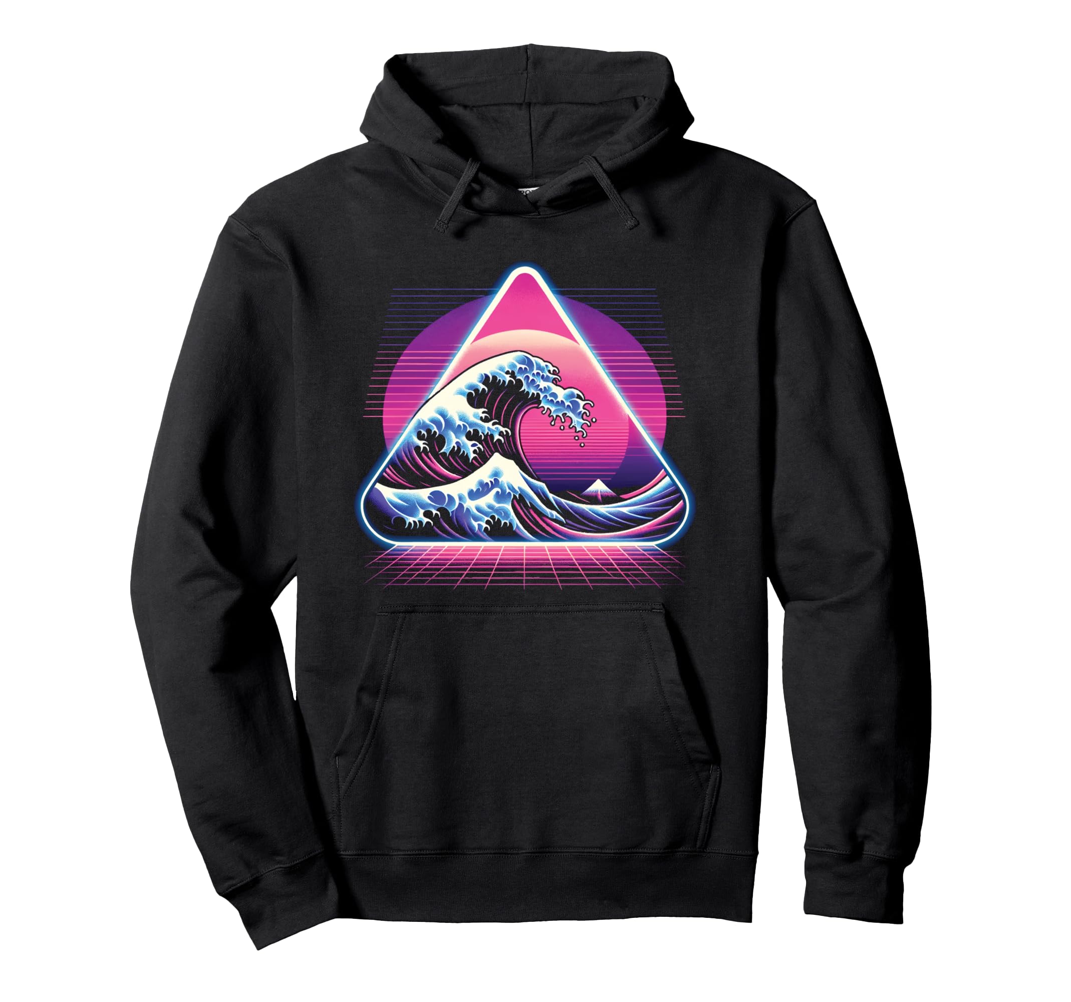 Great Wave Kanagawa Vaporwave Aesthetic Hoodie - Trendy Graphic Men Women - T-Shirt, Sweatshirt, Hoodie