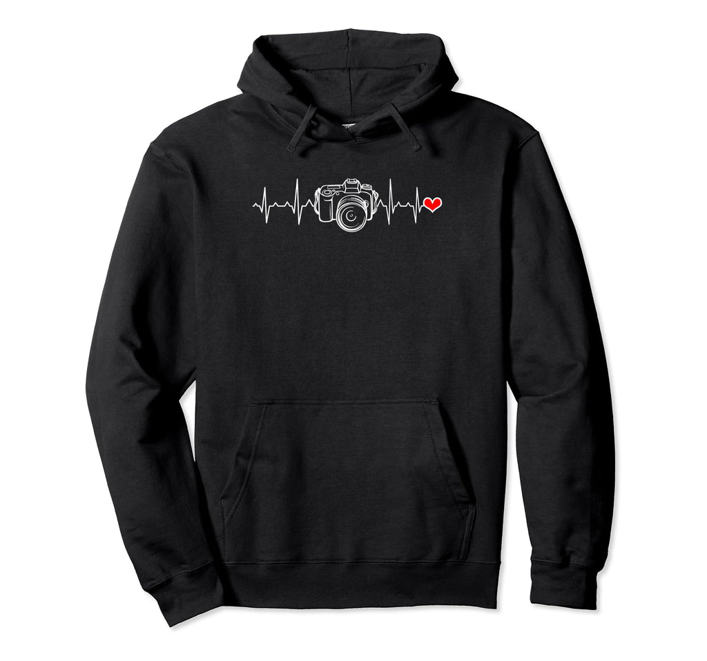 Photographer Gift Heartbeat Photography Hoodie - Unique Graphic Unisex - T-Shirt, Sweatshirt, Hoodie