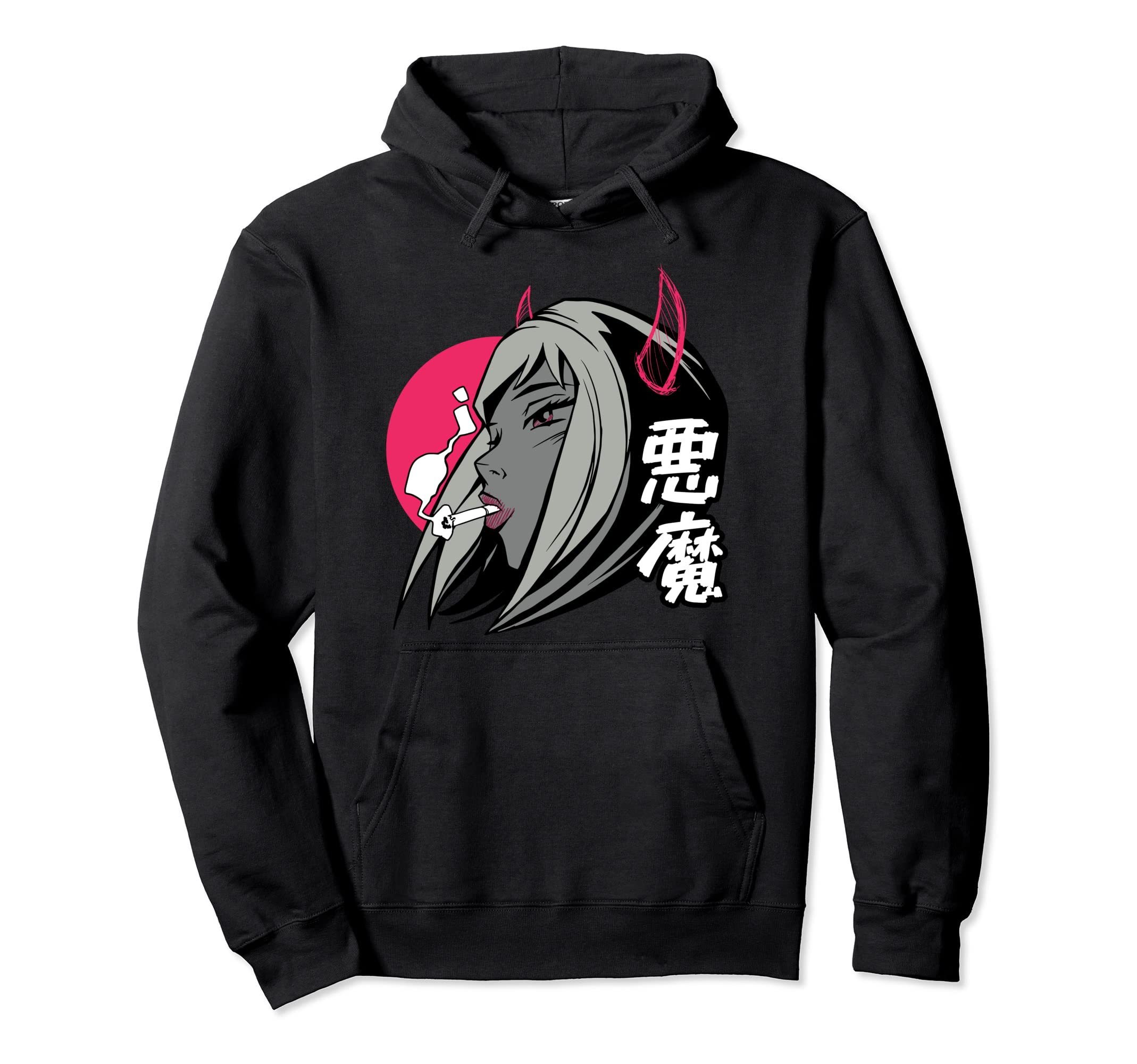 Demon Anime Smoking Japanese Hoodie - Custom Art Print for Adults - T-Shirt, Sweatshirt, Hoodie