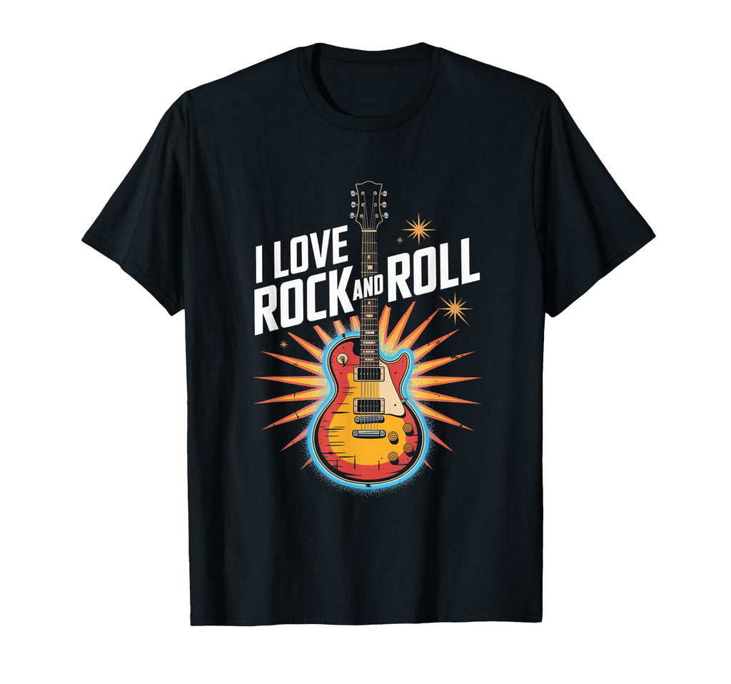 I Love Rock And Roll Guitar T-Shirt - Unique Graphic for Adults - T-Shirt, Sweatshirt, Hoodie
