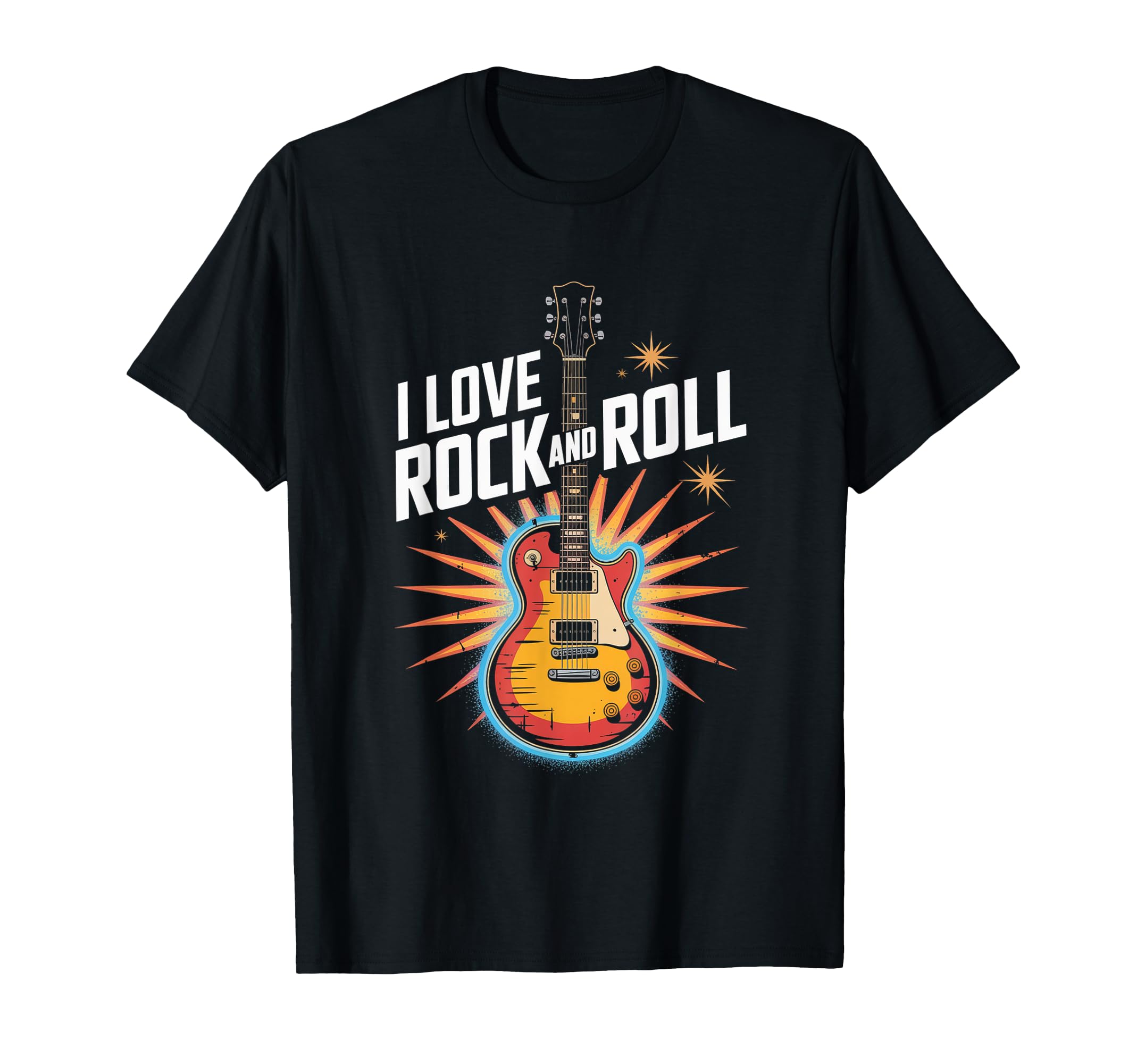 I Love Rock And Roll Guitar T-Shirt - Unique Graphic for Adults - T-Shirt, Sweatshirt, Hoodie