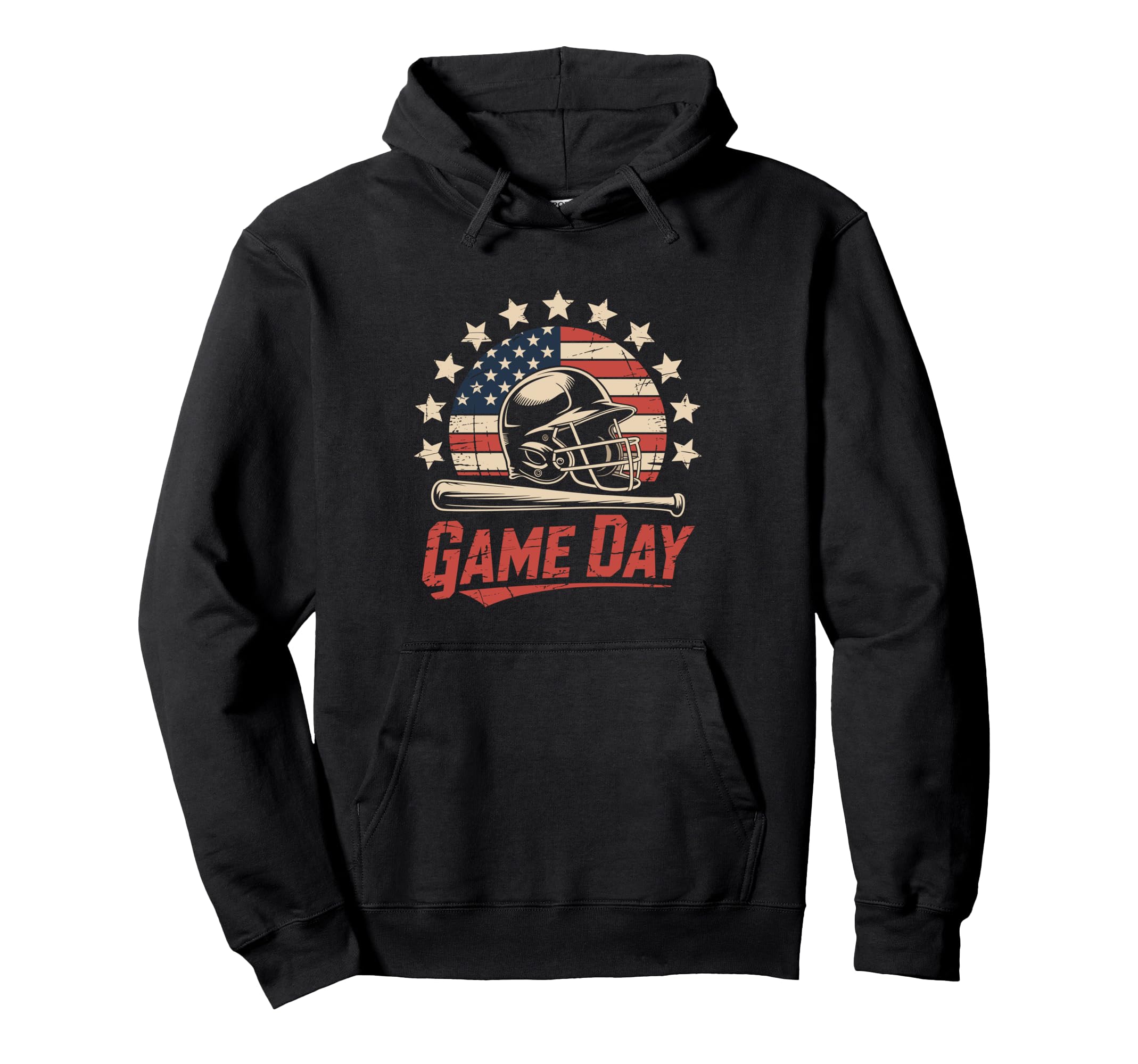 Funny Baseball Dad Game Day Usa Flag Hoodie - Graphic Print Unisex - T-Shirt, Sweatshirt, Hoodie