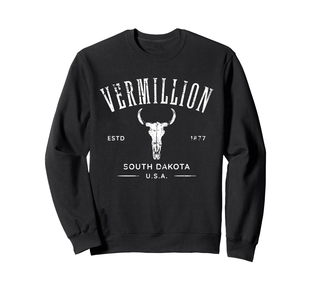 Vermillion South Dakota Distressed Sweatshirt - Custom Art Print Unisex - T-Shirt, Sweatshirt, Hoodie