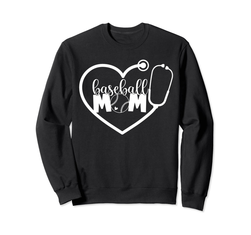 Nurse And Baseball Mom Stethoscope Sweatshirt - Aesthetic Graphic Unisex - T-Shirt, Sweatshirt, Hoodie