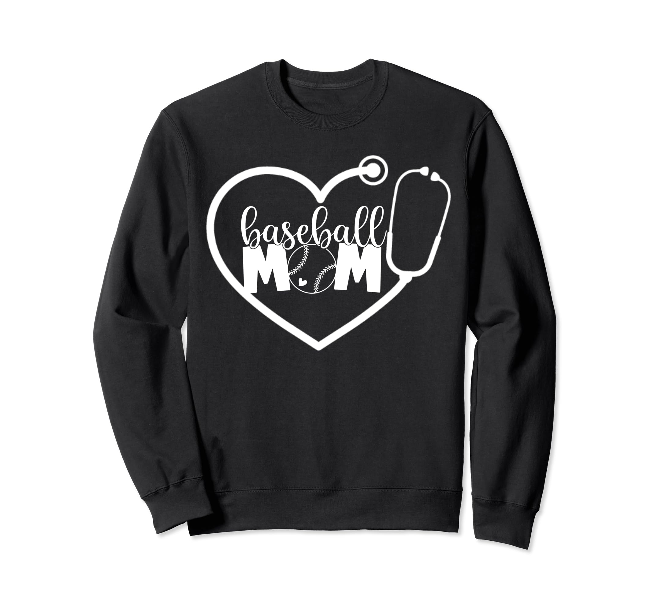 Nurse And Baseball Mom Stethoscope Sweatshirt - Aesthetic Graphic Unisex - T-Shirt, Sweatshirt, Hoodie