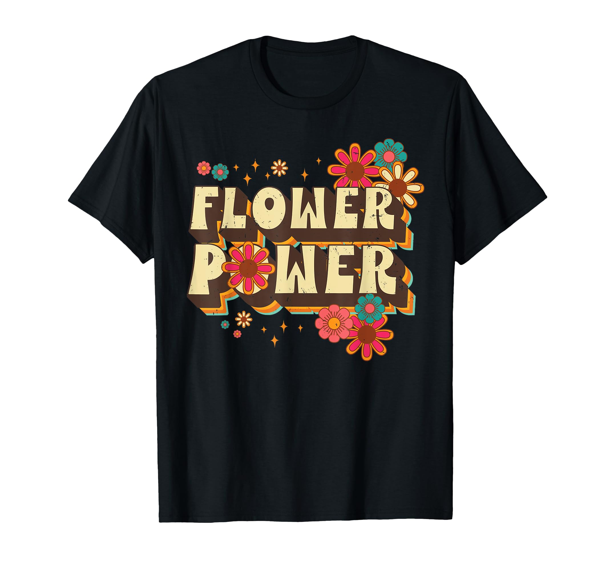 Groovy Flower Power 60S 70S Hippie Floral T-Shirt - Minimalist Print Unisex - T-Shirt, Sweatshirt, Hoodie