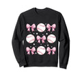 Baseball Mom Coquette Bow Sweatshirt - Minimalist Print for Adults - T-Shirt, Sweatshirt, Hoodie