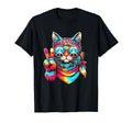 Funny Peace Cat 70S Rainbow Hippie T-Shirt - Custom Art Print Men Women - T-Shirt, Sweatshirt, Hoodie