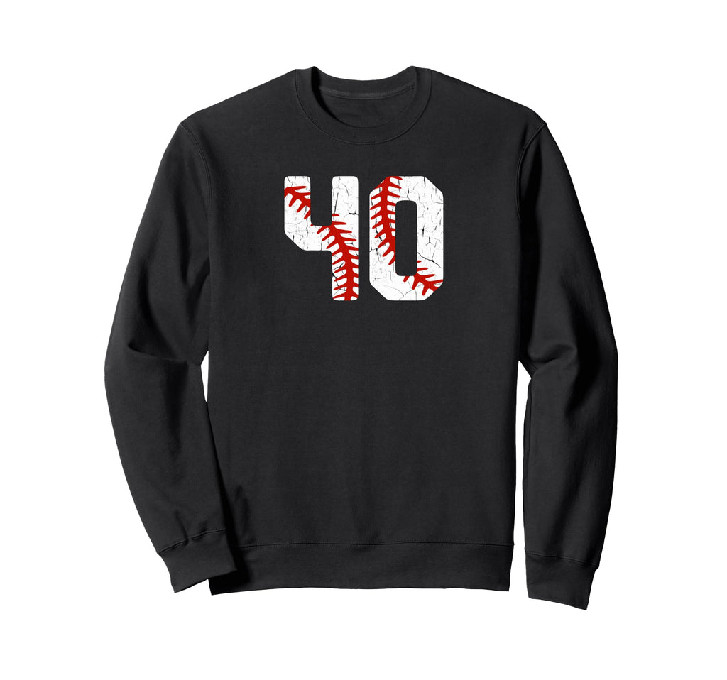 Baseball Player Jersey Number 40 40 Sweatshirt - Fun Novelty Design Unisex - T-Shirt, Sweatshirt, Hoodie