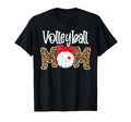 Volleyball Mom Leopard Messy Bun Game T-Shirt - Trendy Graphic for Adults - T-Shirt, Sweatshirt, Hoodie