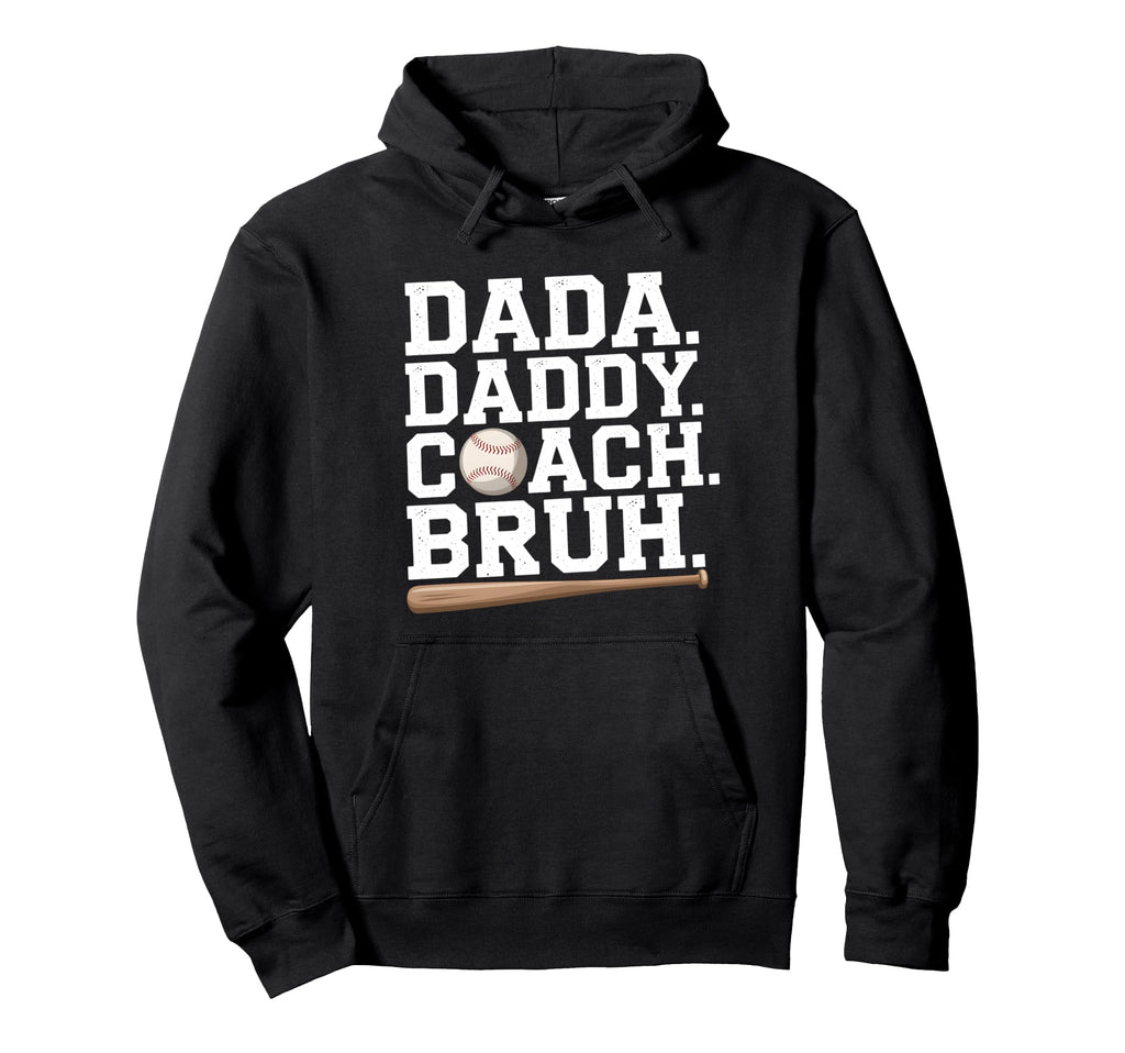 Funny Family Baseball Coach Dad Hoodie - Casual Everyday Wear Men Women - T-Shirt, Sweatshirt, Hoodie