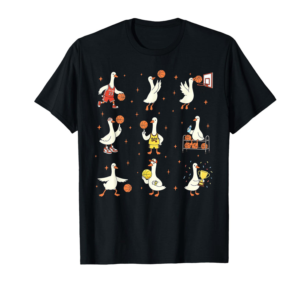 Silly Goose Playing Basketball T-Shirt - Casual Everyday Wear for Adults - T-Shirt, Sweatshirt, Hoodie