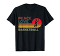 Peace Love Basketball Striped Sunset T-Shirt - Trendy Graphic for Adults - T-Shirt, Sweatshirt, Hoodie