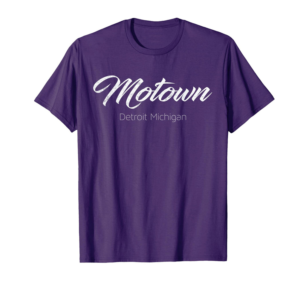 Motown Detroit Michigan Distressed T-Shirt - Custom Art Print Men Women - T-Shirt, Sweatshirt, Hoodie