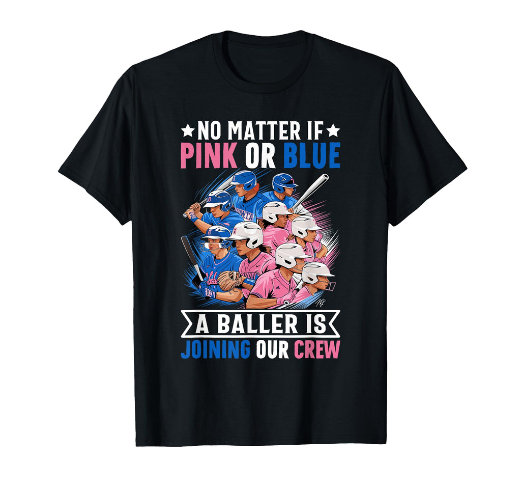 Gender Reveal Party Baseball Player T-Shirt - Graphic Print for Adults - T-Shirt, Sweatshirt, Hoodie