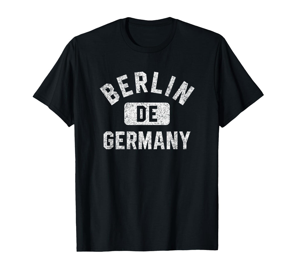 Berlin Germany De Gym Distressed White T-Shirt - Unique Graphic Unisex - T-Shirt, Sweatshirt, Hoodie