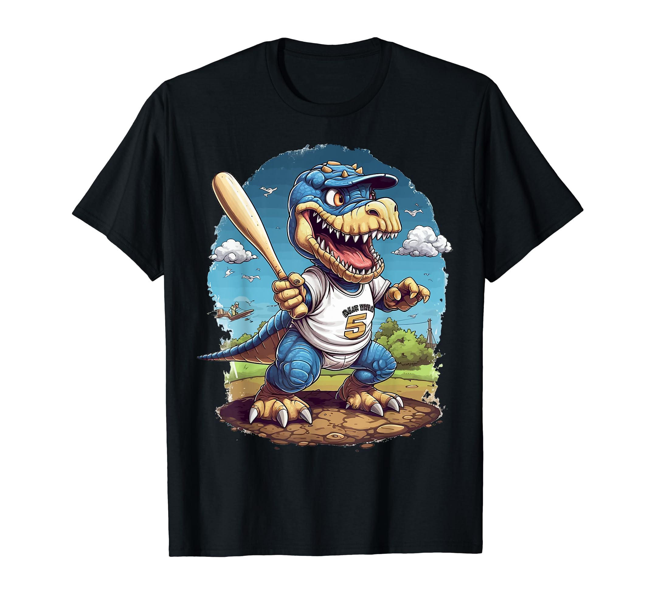 T Rex Dinosaur Playing Baseball Player T-Shirt - Aesthetic Graphic Unisex - T-Shirt, Sweatshirt, Hoodie