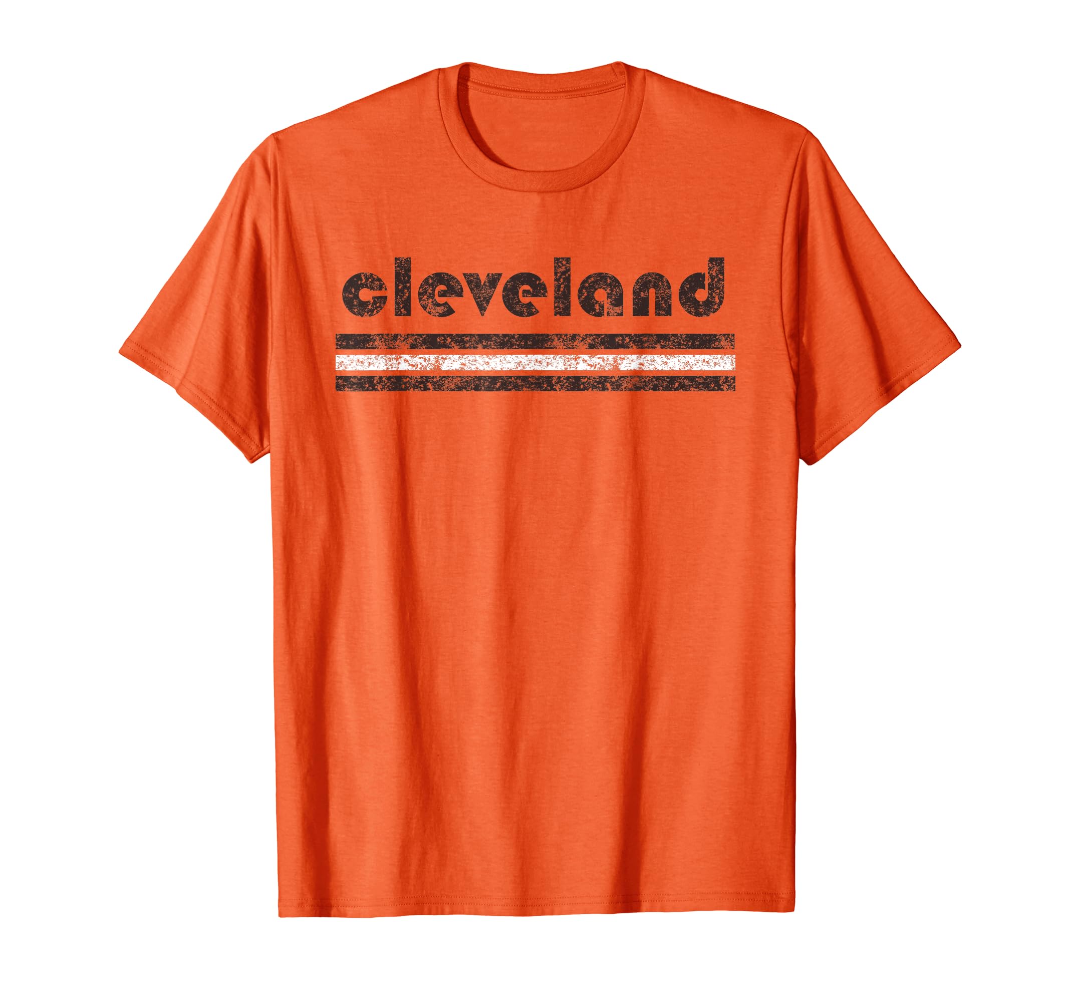 Cleveland Ohio Three Stripe Weathered T-Shirt - Unique Graphic Unisex - T-Shirt, Sweatshirt, Hoodie