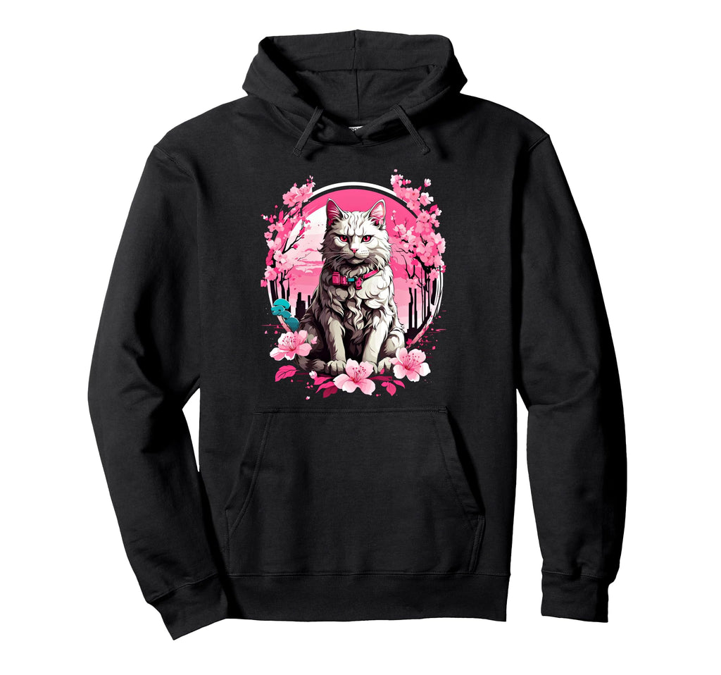Anime Cat Japanese Aesthetic Japan Hoodie - Trendy Graphic for Adults - T-Shirt, Sweatshirt, Hoodie