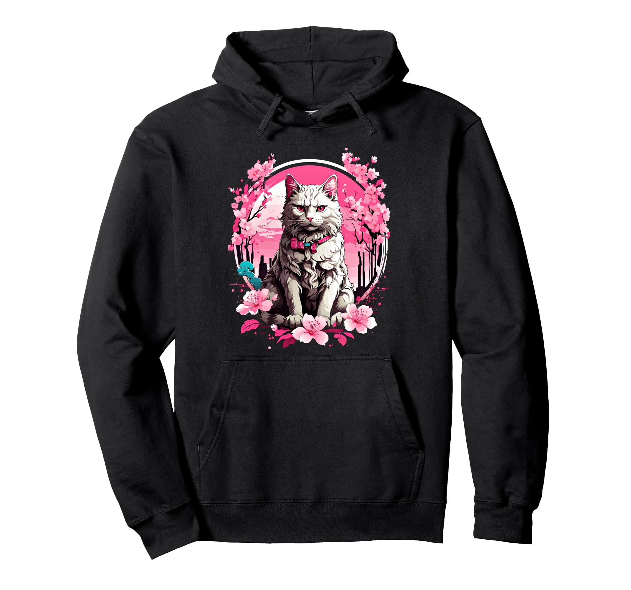 Anime Cat Japanese Aesthetic Japan Hoodie - Trendy Graphic for Adults - T-Shirt, Sweatshirt, Hoodie
