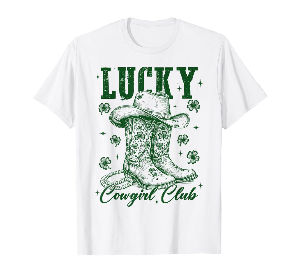 St Patricks Day Cowboy Lucky Cowgirl T-Shirt - Aesthetic Graphic Unisex - T-Shirt, Sweatshirt, Hoodie