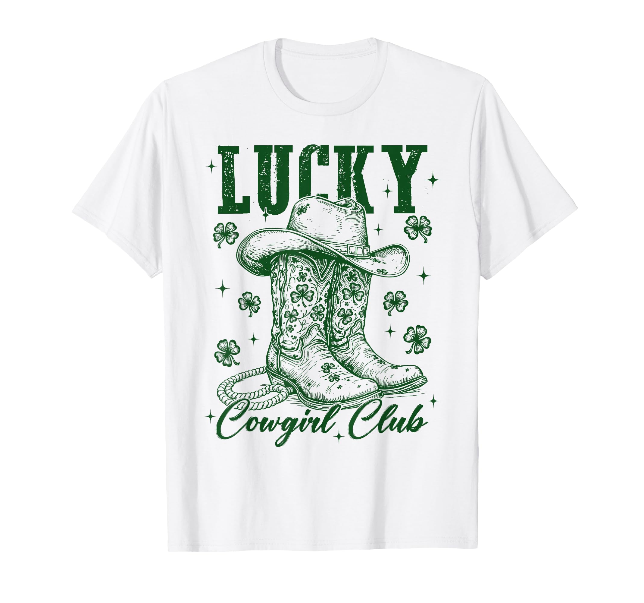 St Patricks Day Cowboy Lucky Cowgirl T-Shirt - Aesthetic Graphic Unisex - T-Shirt, Sweatshirt, Hoodie
