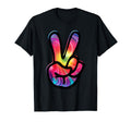 60S 70S Tie Dye Peace Hand Sign Hippie T-Shirt - Unique Graphic Unisex - T-Shirt, Sweatshirt, Hoodie
