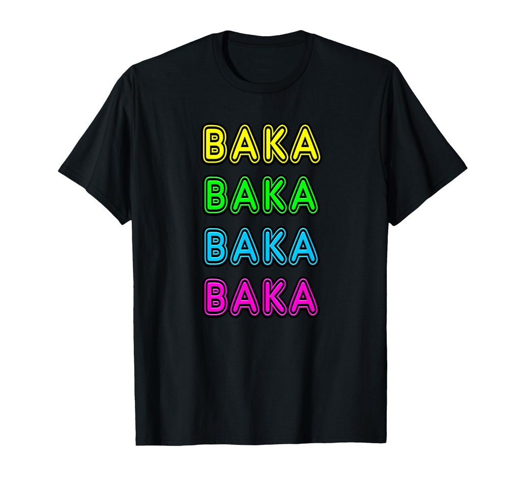 80S Neon Anime Sign Baka Funny Gift T-Shirt - Custom Art Print for Adults - T-Shirt, Sweatshirt, Hoodie