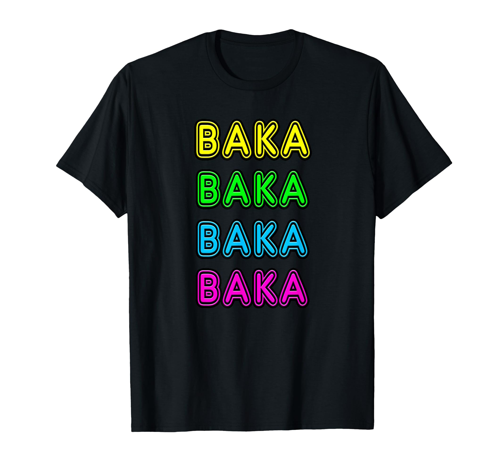 80S Neon Anime Sign Baka Funny Gift T-Shirt - Custom Art Print for Adults - T-Shirt, Sweatshirt, Hoodie