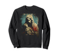 Mary Jesus Distressed 90S Sweatshirt - Casual Everyday Wear for Adults - T-Shirt, Sweatshirt, Hoodie