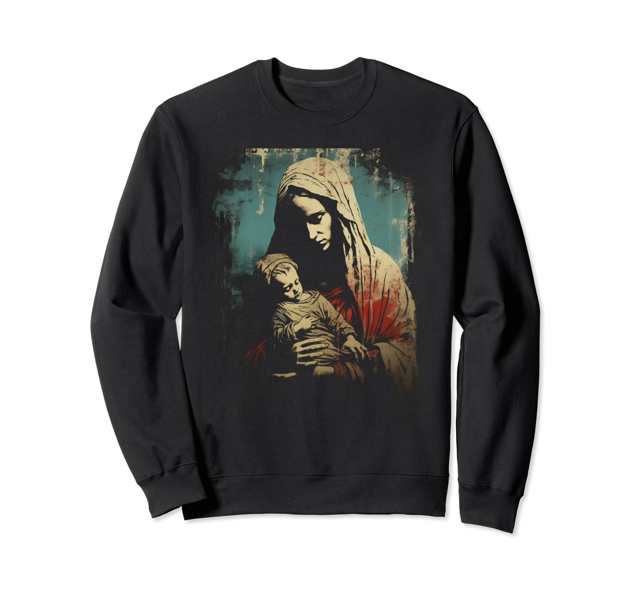 Mary Jesus Distressed 90S Sweatshirt - Casual Everyday Wear for Adults - T-Shirt, Sweatshirt, Hoodie