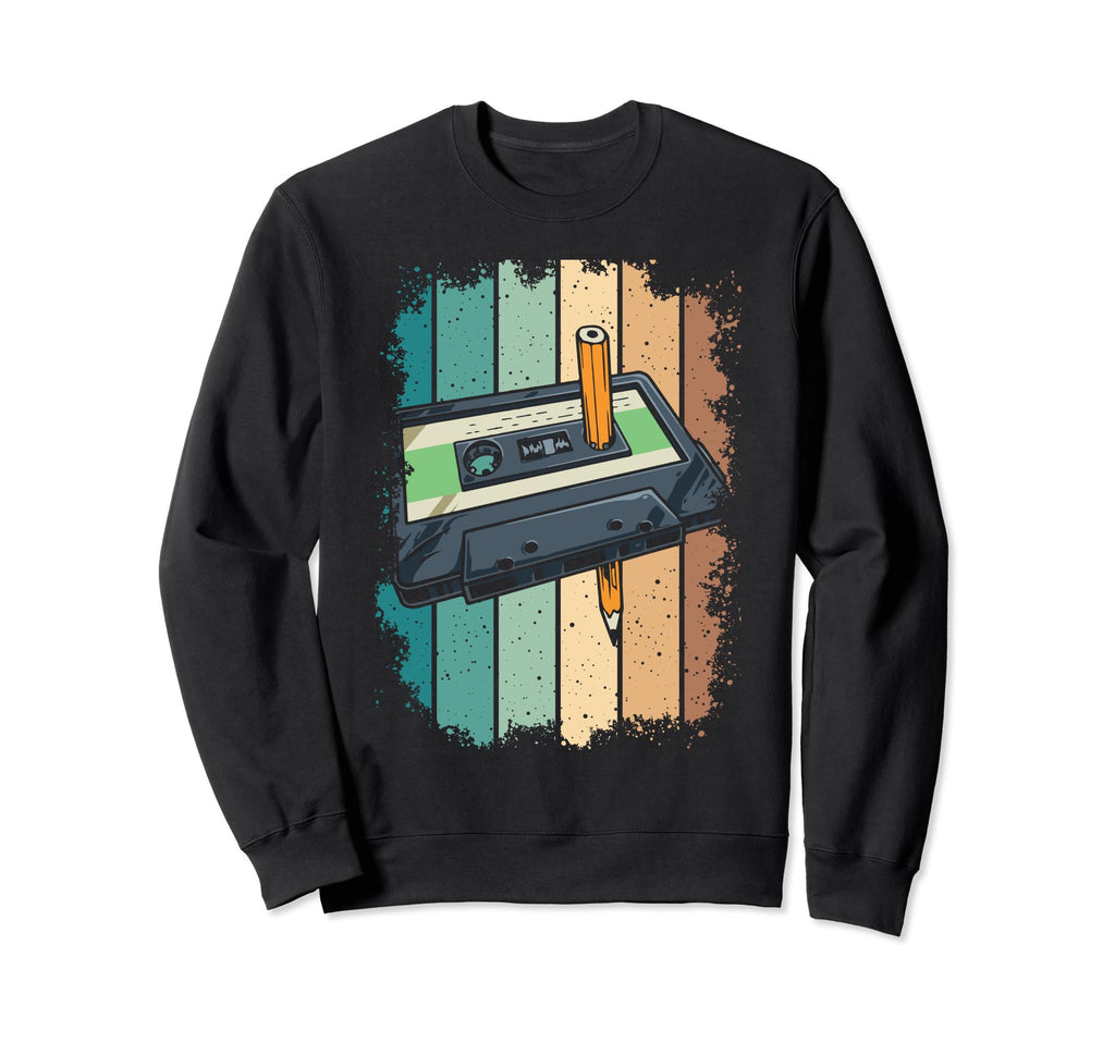 Music 80S 90S Pencil Winding Up Sweatshirt - Novelty Apparel Men Women - T-Shirt, Sweatshirt, Hoodie