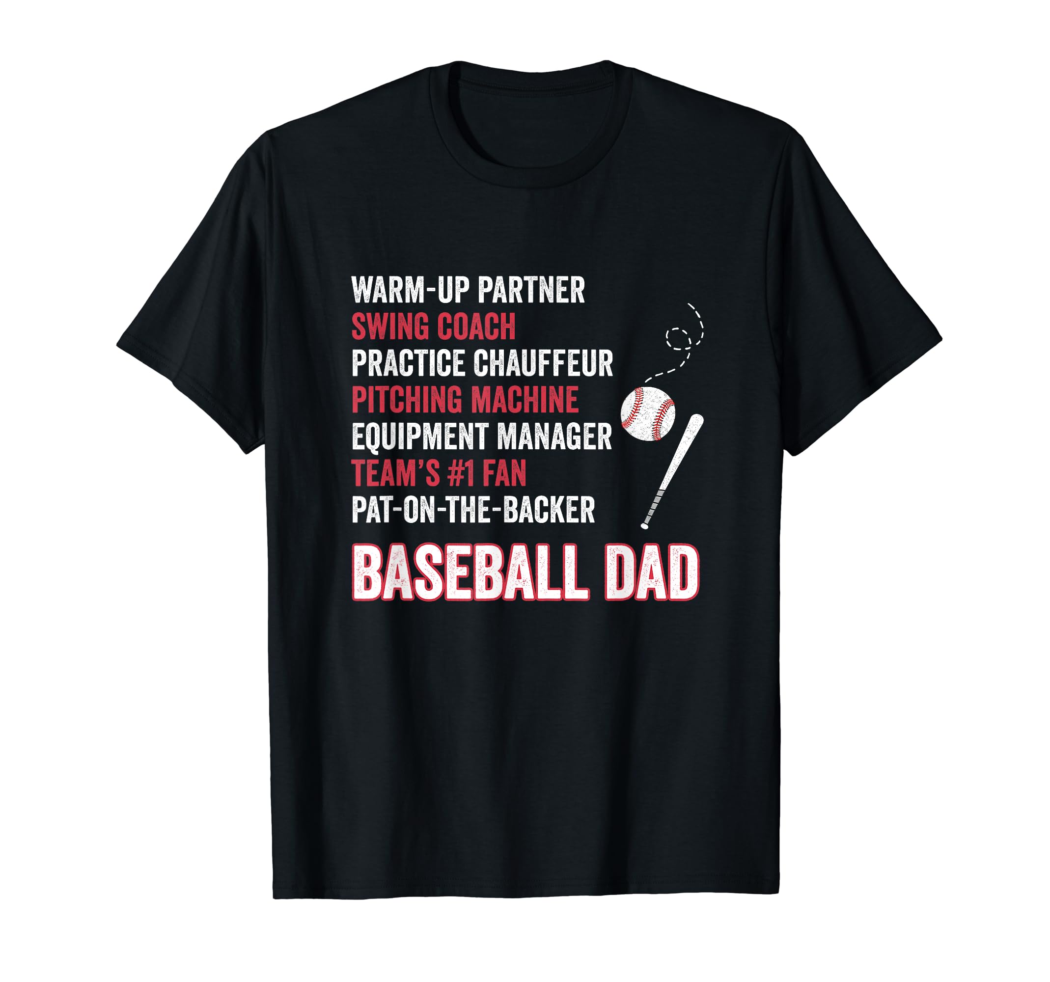 Baseball Dad Gift Fathers Day T-Shirt - Minimalist Print Men Women - T-Shirt, Sweatshirt, Hoodie