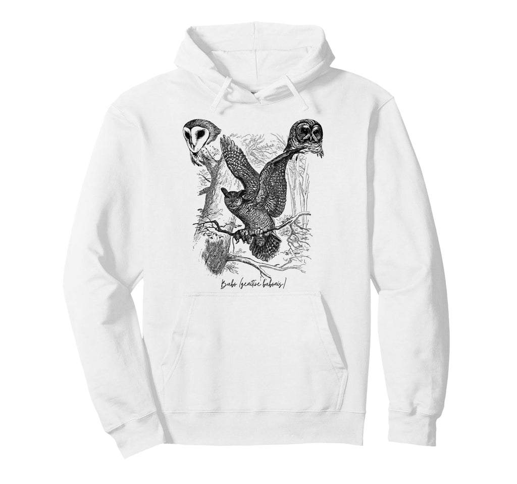 Owl Illustration Bird Lovers Nature Latin Hoodie - Novelty Apparel Unisex - T-Shirt, Sweatshirt, Hoodie