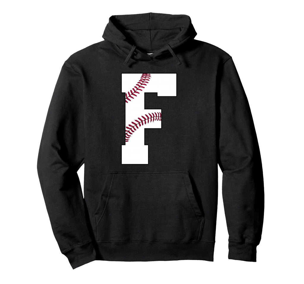 F Baseball Initial Personalized Hoodie - Fun Novelty Design Men Women - T-Shirt, Sweatshirt, Hoodie