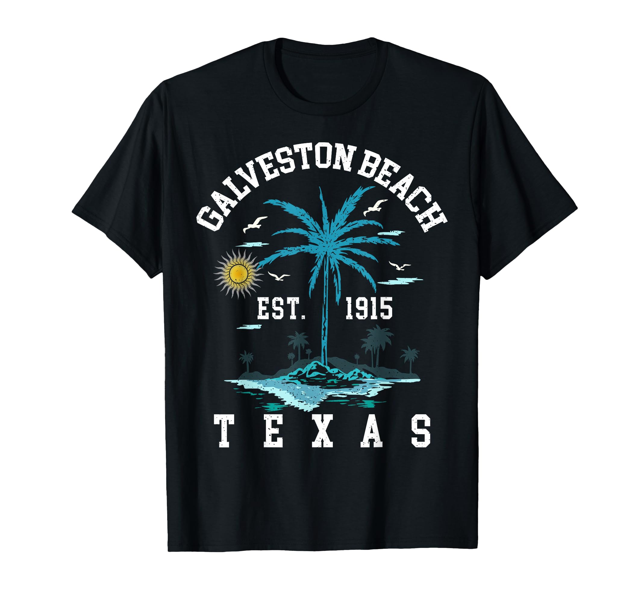 Galveston Beach Texas Palm Tree Sunset T-Shirt - Trendy Graphic for Adults - T-Shirt, Sweatshirt, Hoodie