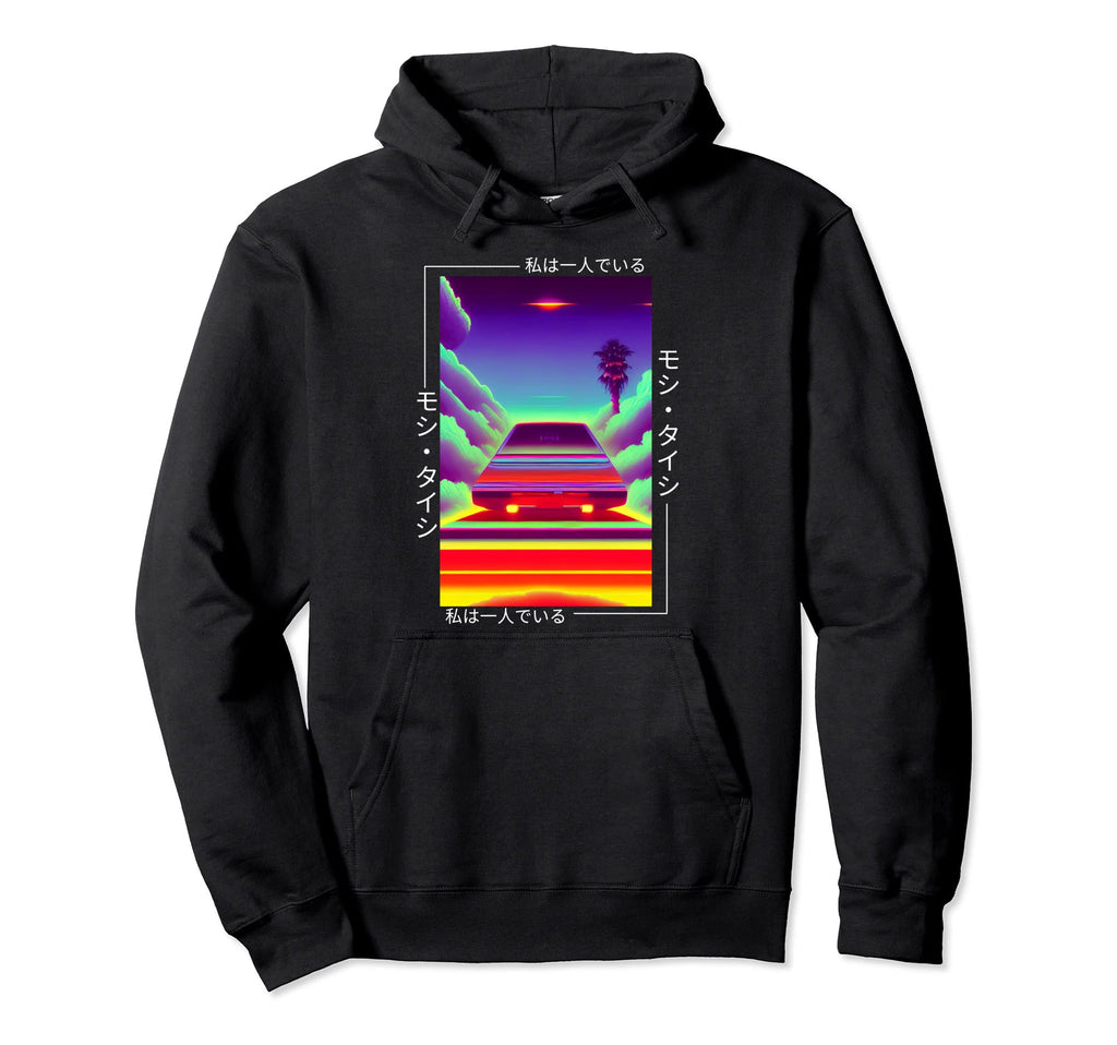 90S Synthwave Japanese Vaporwave Art Hoodie - Fun Novelty Design Men Women - T-Shirt, Sweatshirt, Hoodie