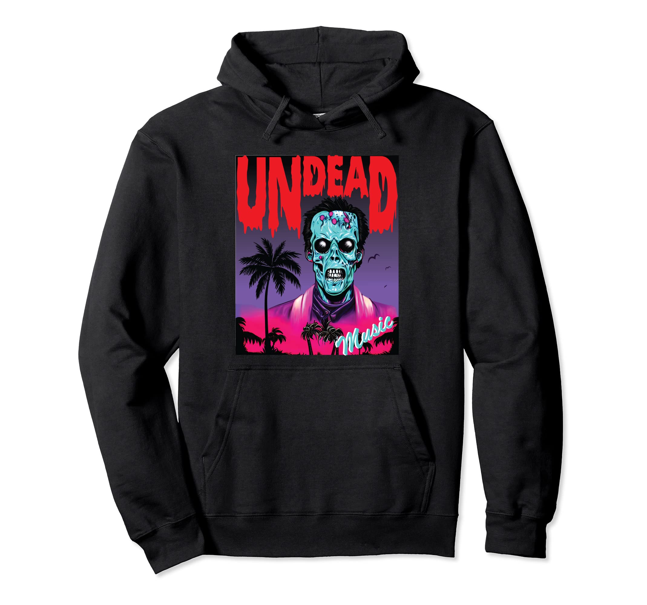 Undead Music Synthwave Vaporwave Hoodie - Trendy Graphic Men Women - T-Shirt, Sweatshirt, Hoodie