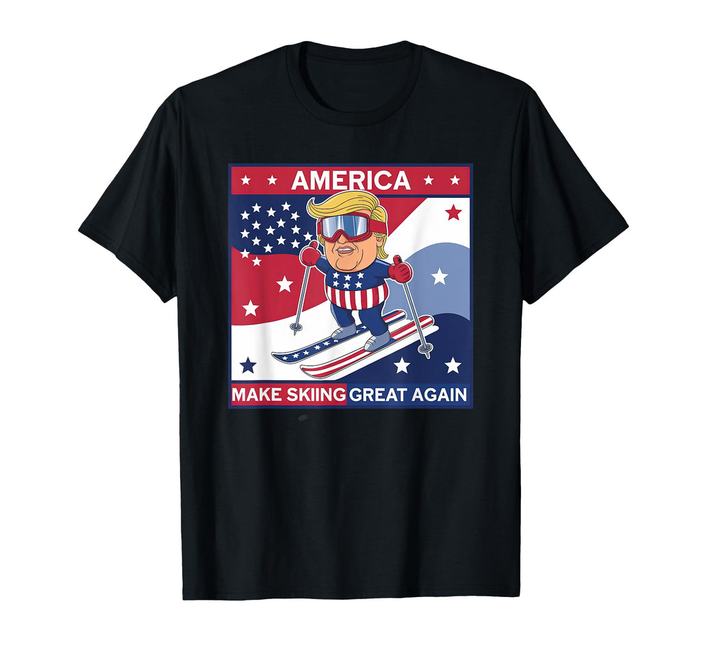 Make Skiing Great Again Donald Trump Ski T-Shirt - Trendy Graphic Unisex - T-Shirt, Sweatshirt, Hoodie