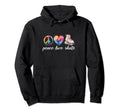 Peace Love Skate Roller Skates 70S Hoodie - Custom Art Print for Adults - T-Shirt, Sweatshirt, Hoodie