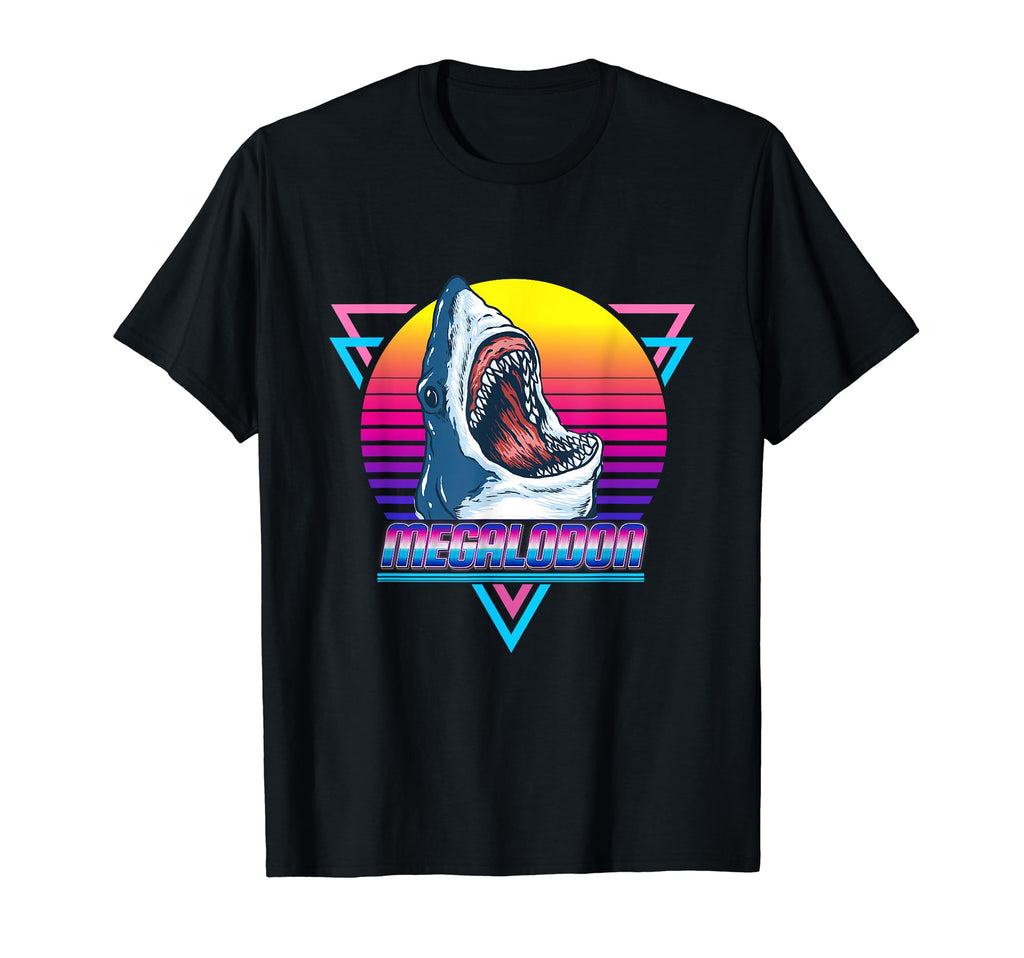 Megalodon Shark Lover Synthwave T-Shirt - Streetwear Style for Adults - T-Shirt, Sweatshirt, Hoodie