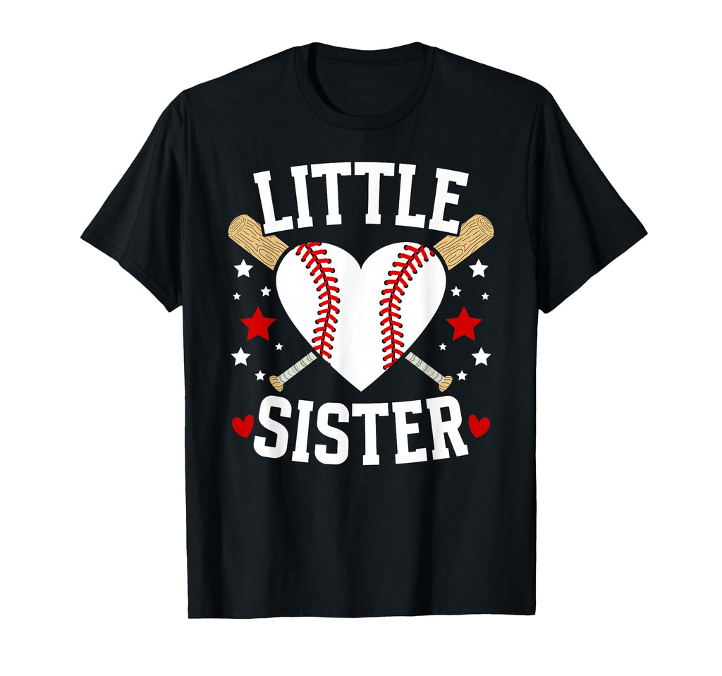 Little Sister Baseball Sister T-Shirt - Fun Novelty Design for Adults - T-Shirt, Sweatshirt, Hoodie