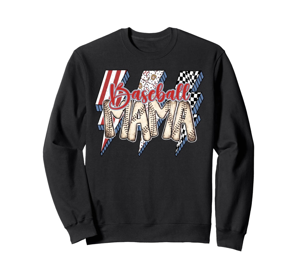 Baseball Mama Lightning Bolt Sweatshirt - Fun Novelty Design Unisex - T-Shirt, Sweatshirt, Hoodie