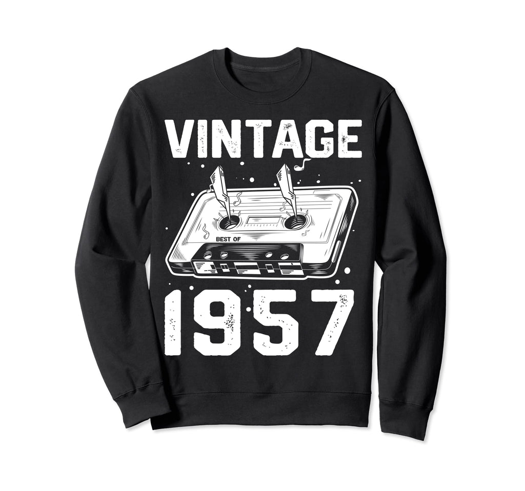 Birthday Best 1957 Bday 1957 Cassette Sweatshirt - Graphic Print Unisex - T-Shirt, Sweatshirt, Hoodie