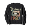 1987 Cassette Tape 37Th Birthday Sweatshirt - Unique Graphic for Adults - T-Shirt, Sweatshirt, Hoodie