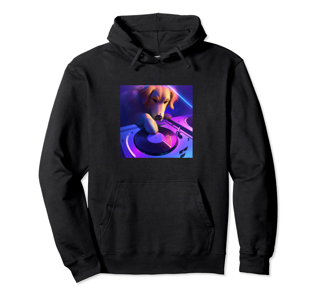 Golden Retriever Vaporwave Dj Dog Hoodie - Streetwear Style Men Women - T-Shirt, Sweatshirt, Hoodie